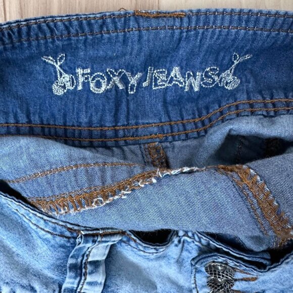 Y2K Banded Hem Denim Mini Skirt - Foxy Jeans (2000s) - Picture 8 of 8